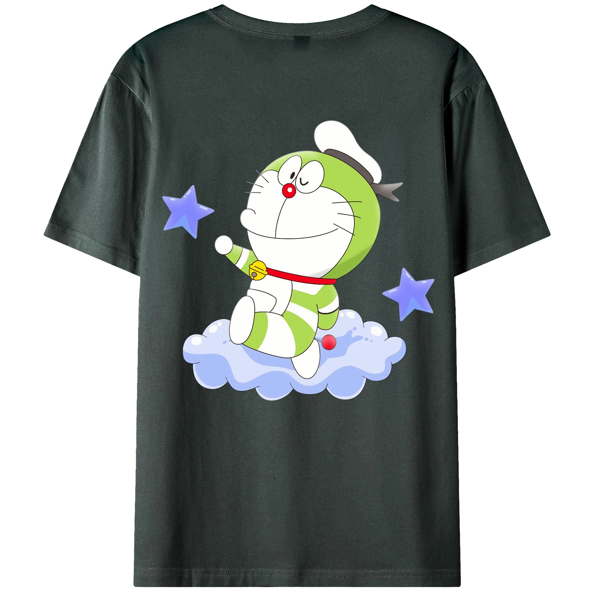 （画像用） ドラえもん Doraemon 綿100％ メンズ半袖Tシャツ（バックプリント） 通気性